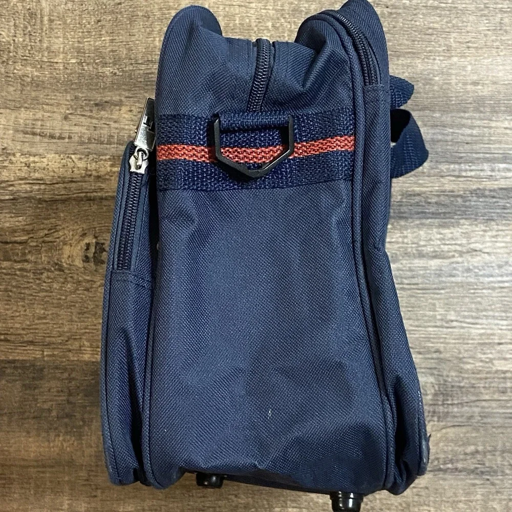 Trafalgar TT Tote Messenger Travel Bag Carry-On Navy Blue Embroidered Vintage